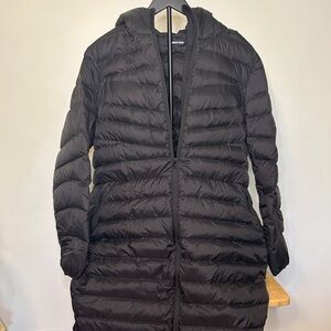 Lands' End Women's Black Hooded Puffer Jacket